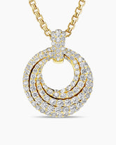 Floating Diamonds Pendant in Yellow Gold